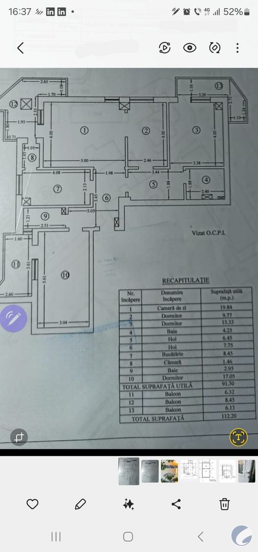 APARTAMENT 4 CAMERE 112 MP CENTRU IASI BDUL STEFAN CEL MARE SI SFANT ET 2, CU 3 BALCOANE 2 BAI