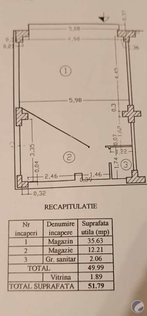 SPATIU COMERCIAL 50 MP CENTRU CIVIC  LA BULEVARDUL PRINCIPAL PT COMERT SAU SERVICII